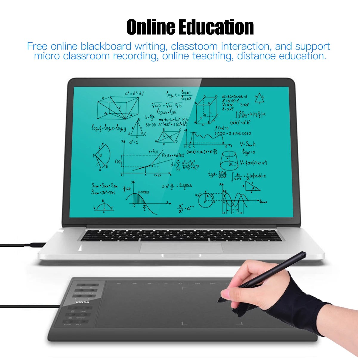 Graphics tablet used for online education, distance learning, and blackboard writing