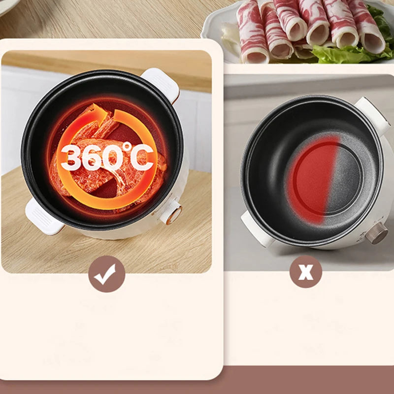360° even heating of Electric Cooker compared to traditional uneven cooking