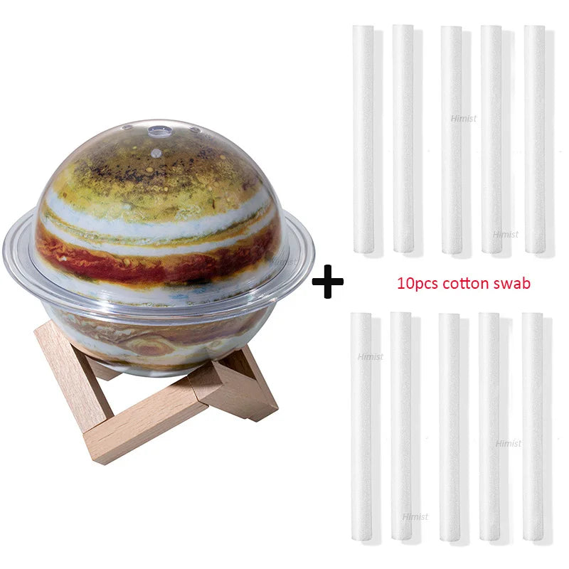 Jupiter design air humidifier with 10 cotton swabs and wooden base