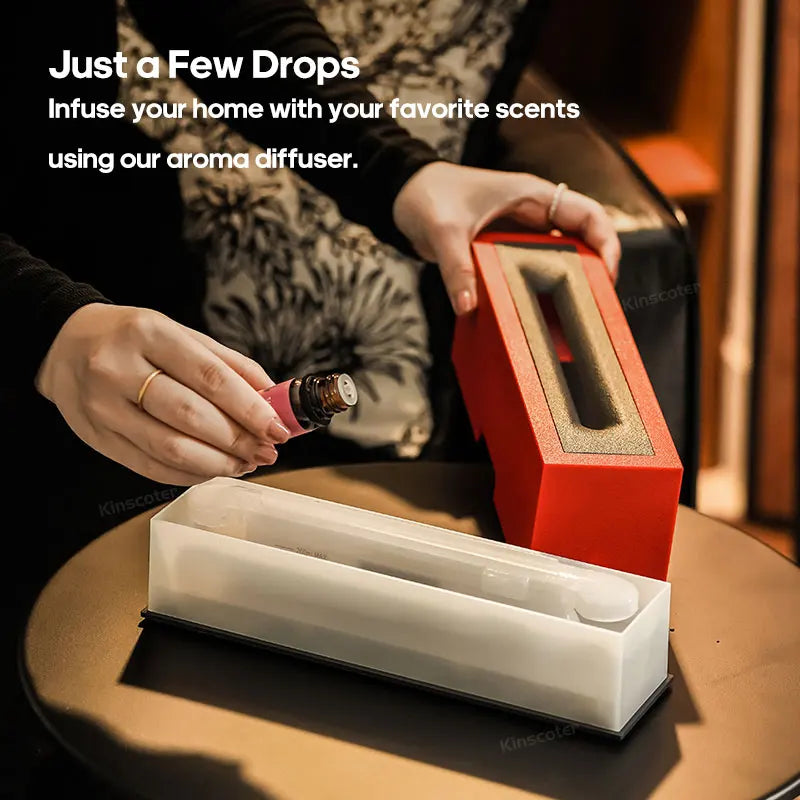 Adding essential oil into KINSCOTER white diffuser for home aromatherapy