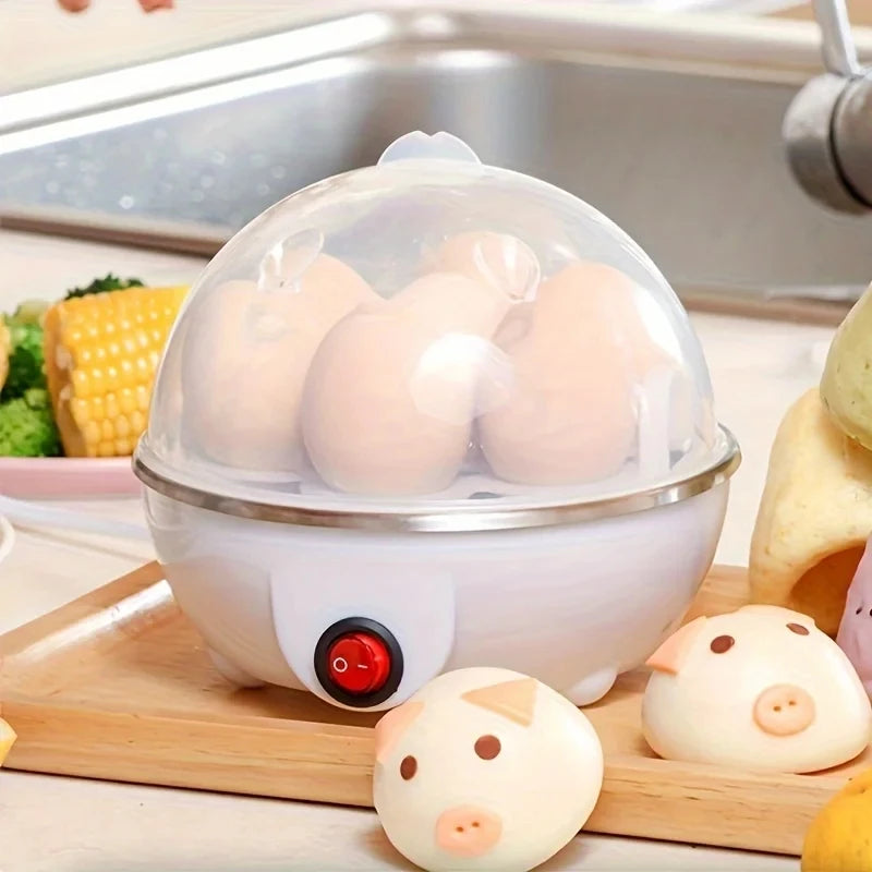 Egg boiler with eggs on a kitchen counter