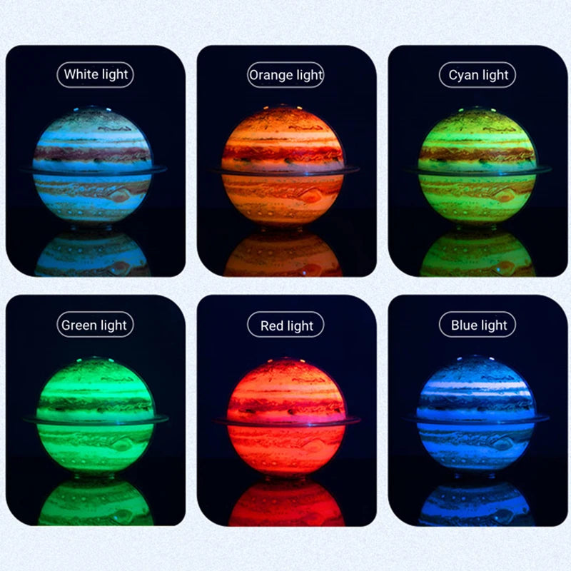 Air humidifier diffuser with 6 color LED light modes – white, orange, cyan, green, red, blue