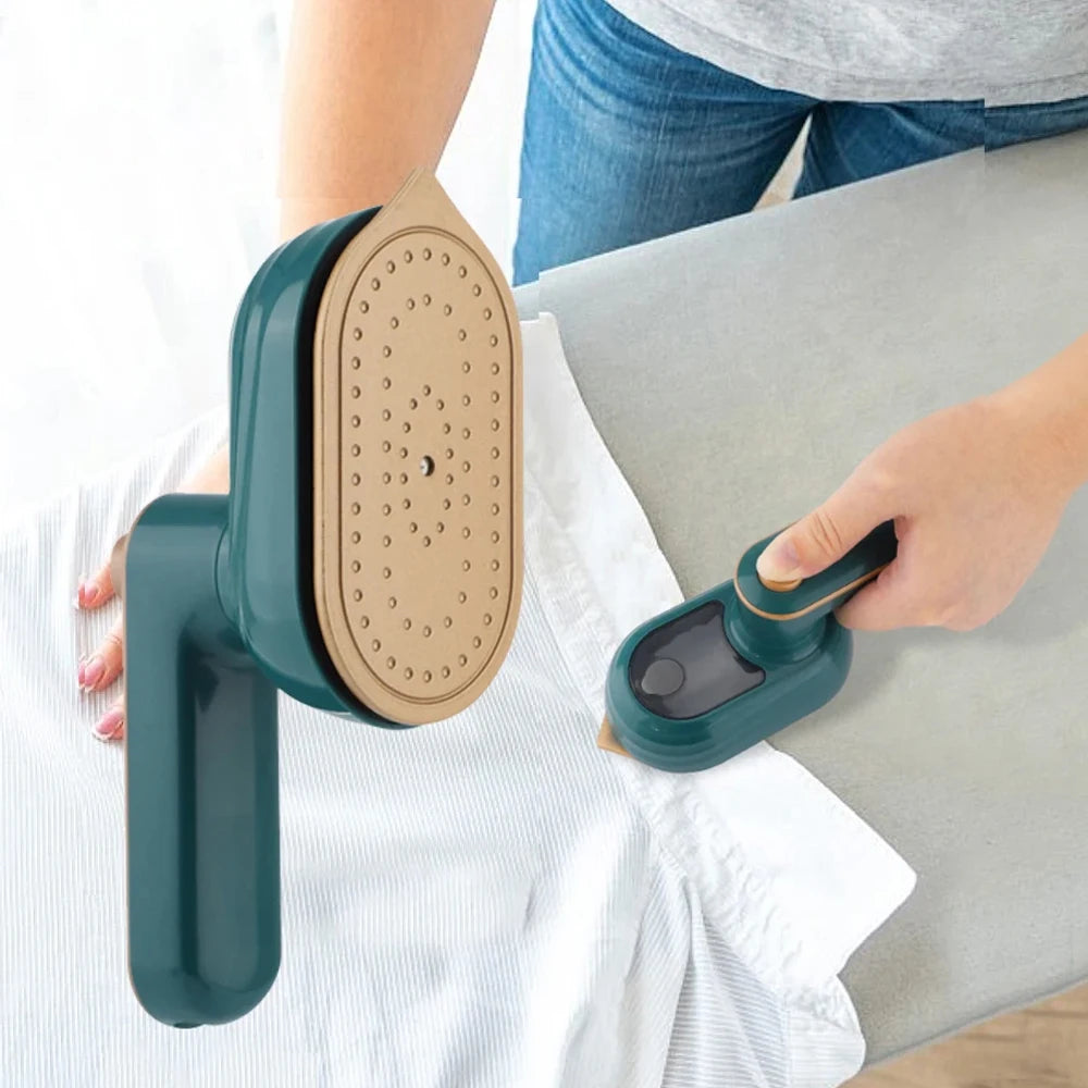 Close-up view of Mini Handheld Garment Steamer with steam plate