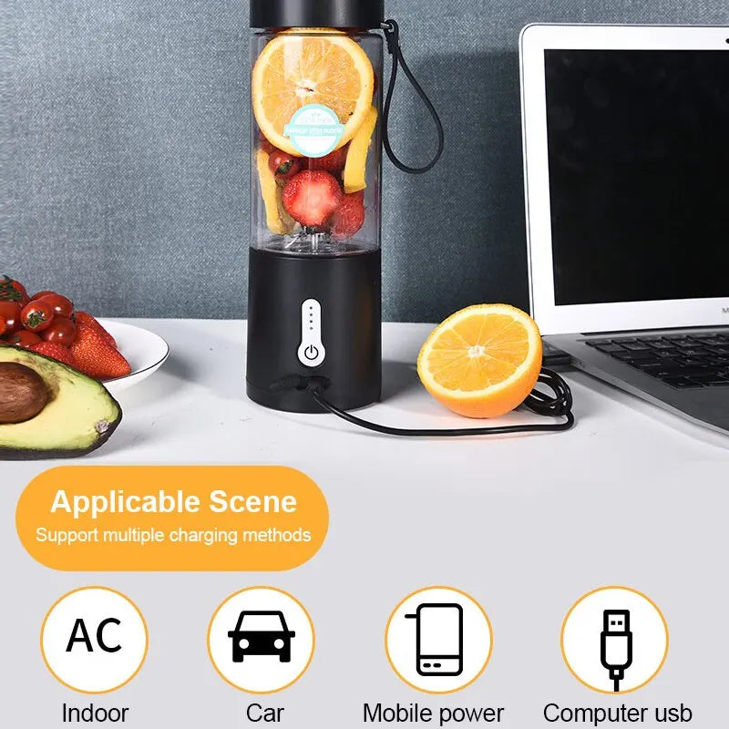 Portable Blender Charging via Laptop USB – Suitable for Home, Car, and Power Bank