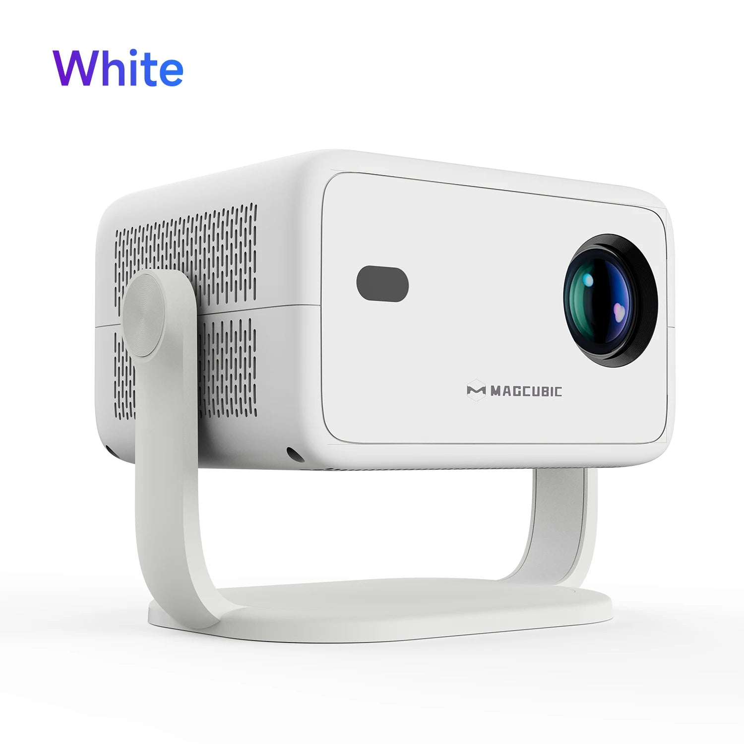 White projector with Magcubic branding on a white background
